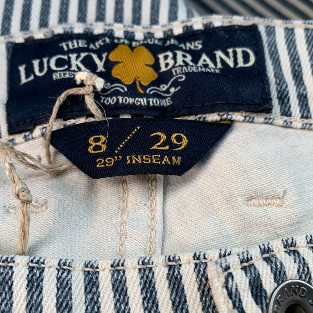 Lucky Brand Charlie Skinny Striped Denim Jeans. Size 8 with 29 inch inseam